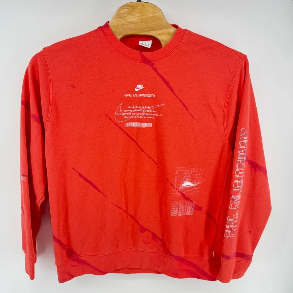 Nike Sportswear Phys Enlightenment Crewneck Sweatshirt Orange Red 2XL DO6192-814